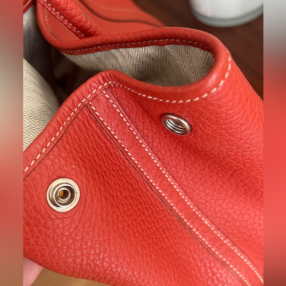 Hermes leather garden party 36 mm bag purse 100% guaranteed authentic sanguine - Picture 3 of 9